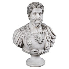 Busto vintage de mármol italiano del emperador romano Adriano, del siglo XX