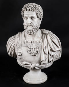Busto vintage de mármol italiano del emperador romano Adriano, del siglo XX