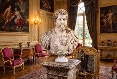 Vintage Italian Marble Bust of Roman Emperor Hadrian 20th C