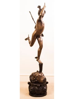 Vintage-Bronzeskulptur des Merkur/Hermes nach Giambologna, 20. Jahrhundert