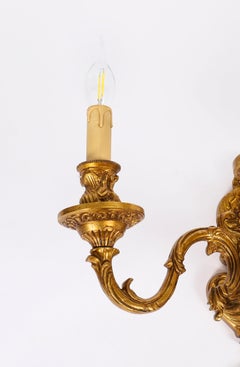 Antique Set of 4 French Gilt Bronze Ormolu Wall Lights Appliques Circa 1900