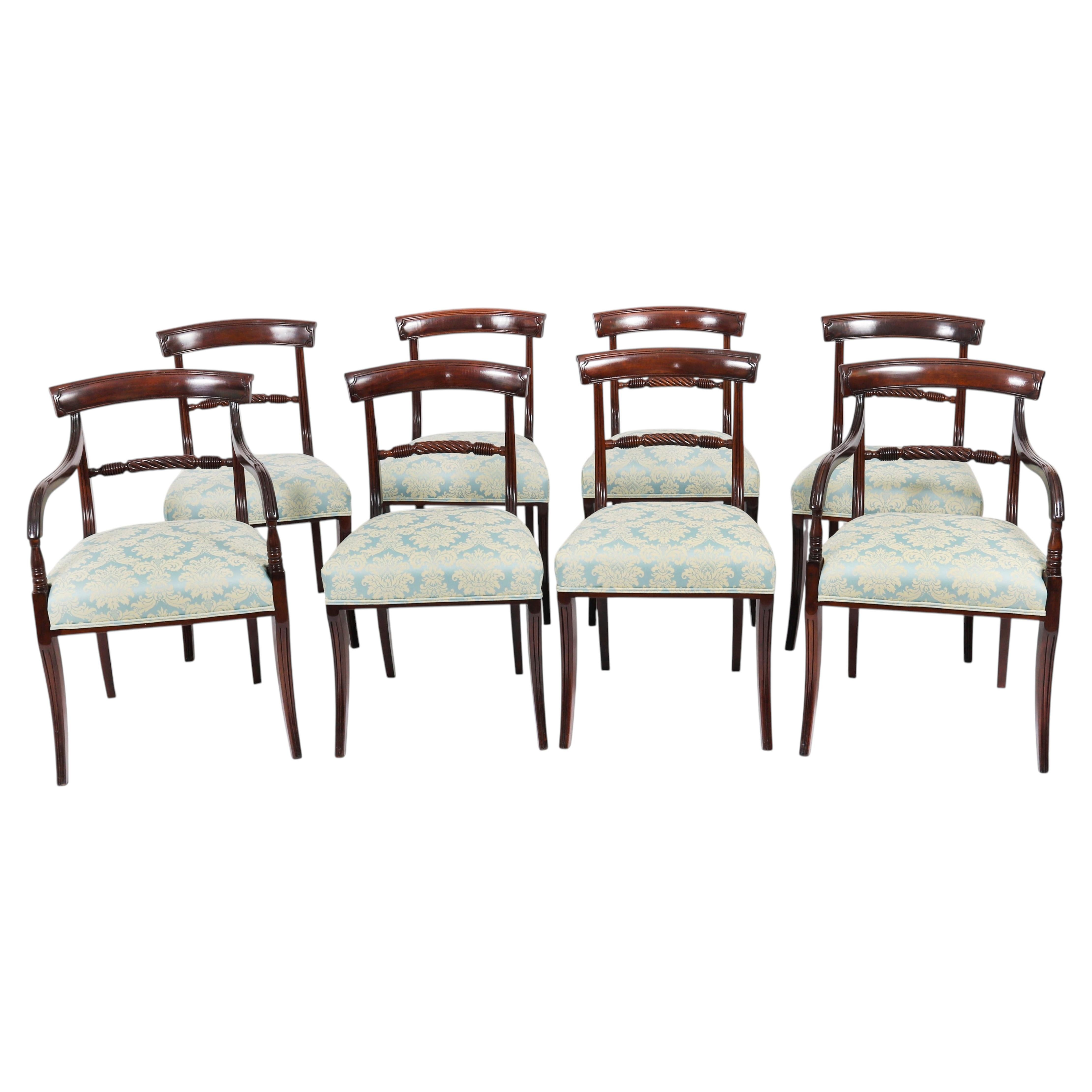 Antique Set 8 Regency Period Scottish Dining Chairs C1820 19th Century For Sale