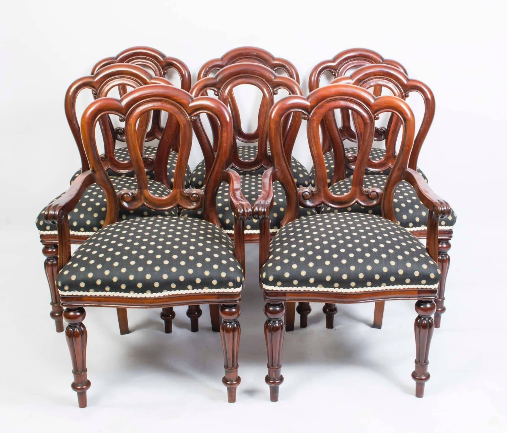 Antique Edwardian Dining Table Eight Chairs, circa 1900 In Excellent Condition In London, GB