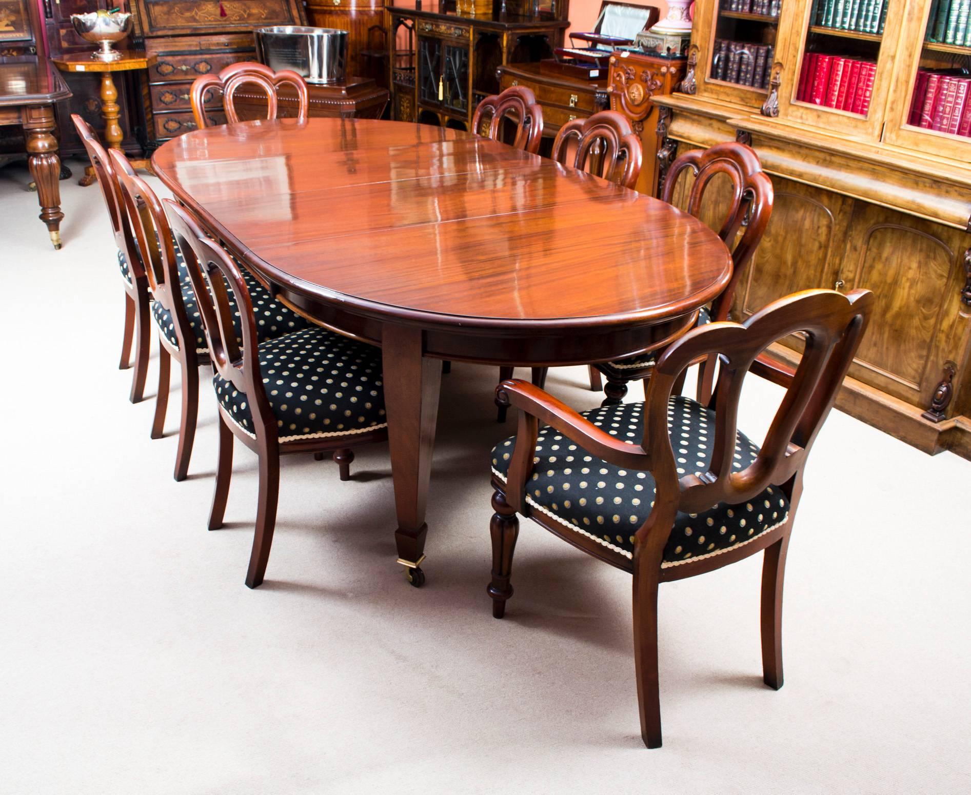 Antique Edwardian Dining Table Eight Chairs, circa 1900 2