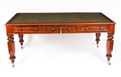 Antique 6ft 6 Drawer Partners Writing Library Table Desk 19th C 183x104cm