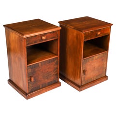 Pair Walnut ERII Sandringham Bedside Cabinets Dated 1954 With Royal Provenance