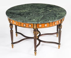 Vintage Ormolu Mounted Coffee Table Marble Top H&L Epstein Style Mid-Century