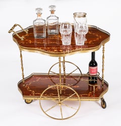 Vintage Italian Sorento Marquetry Drinks Trolley C1960 Mid Century