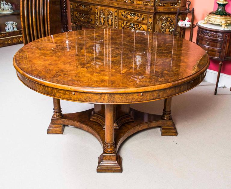 Stunning Bespoke Burr Walnut Jupe Dining Table And Leaf Holder At This Is A Wonderful Bespoke Burr Walnut Regency Style Jupe Dining Table The