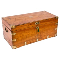 Antique Military Campaign Camphorwood Trunk Coffer c1840 19th C