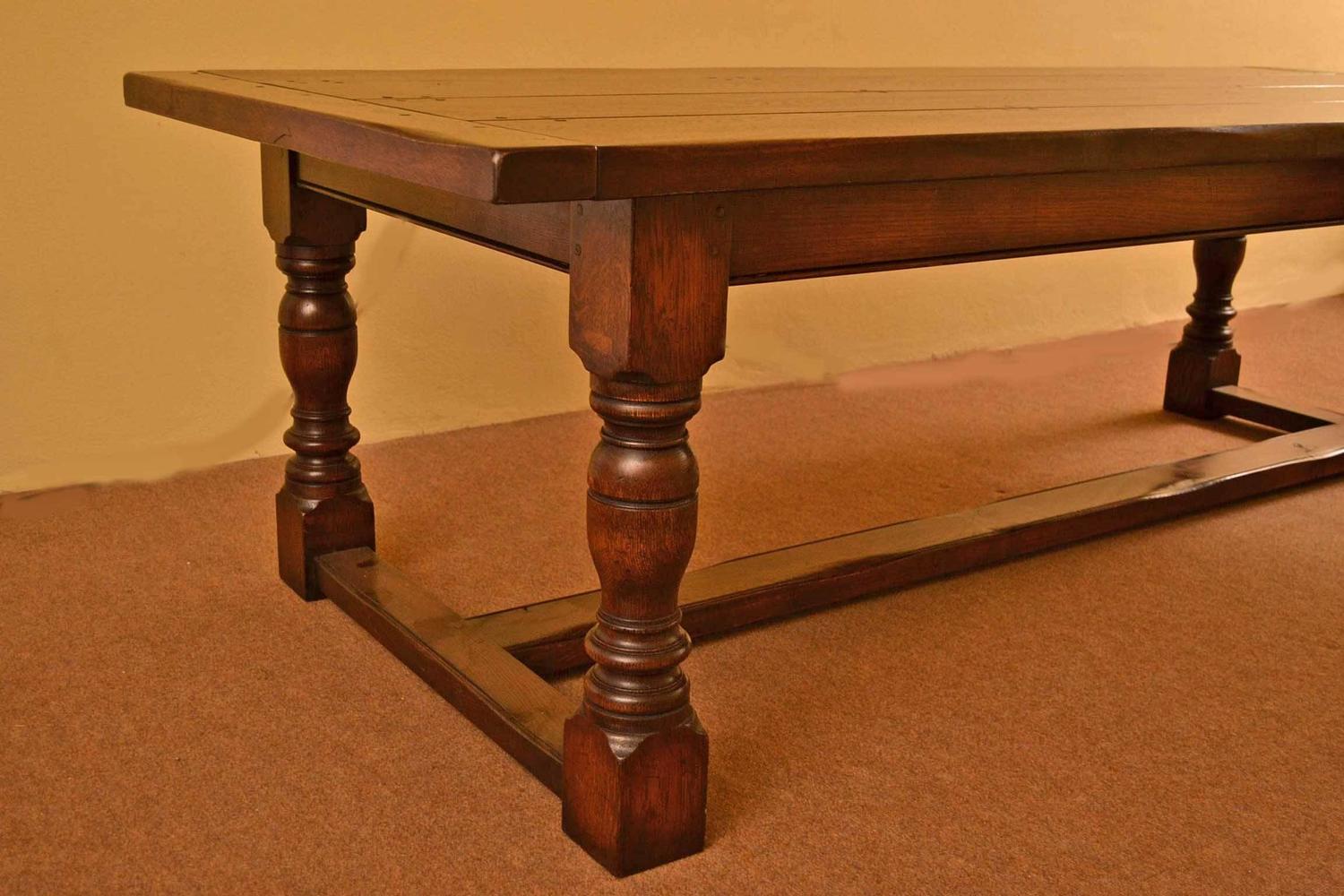 Vintage English Solid Oak Refectory Dining Table 8 Ft 6 X 3ft At 1stdibs