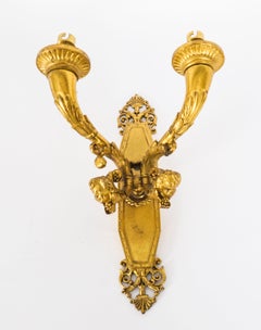 Antique Pair of French Louis XIV Revival Branch Ormolu Wall Lights 19th Century