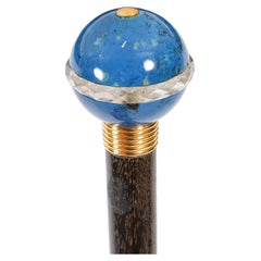 Antique Lapis Lazuli Walking Stick Cane by Briggs C1900 98cm-38.5 inch