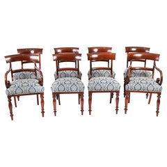 Antique Set Of 8 William IV English Barback Dining Chairs Circa 19th Century