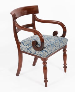 Antique Set Of 8 William IV English Barback Dining Chairs Circa 19th Century