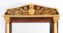 Antique French Burr Walnut Parcel Gilt Mirror 19th Century