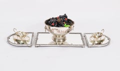 Antique French Silver Plated Mirrored Surtout de Table Plateau 19th Century