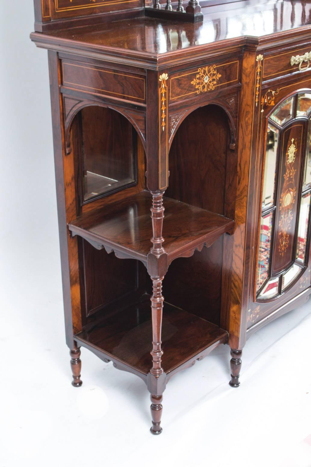 British 19th Century Edwardian Inlaid Rosewood Cabinet