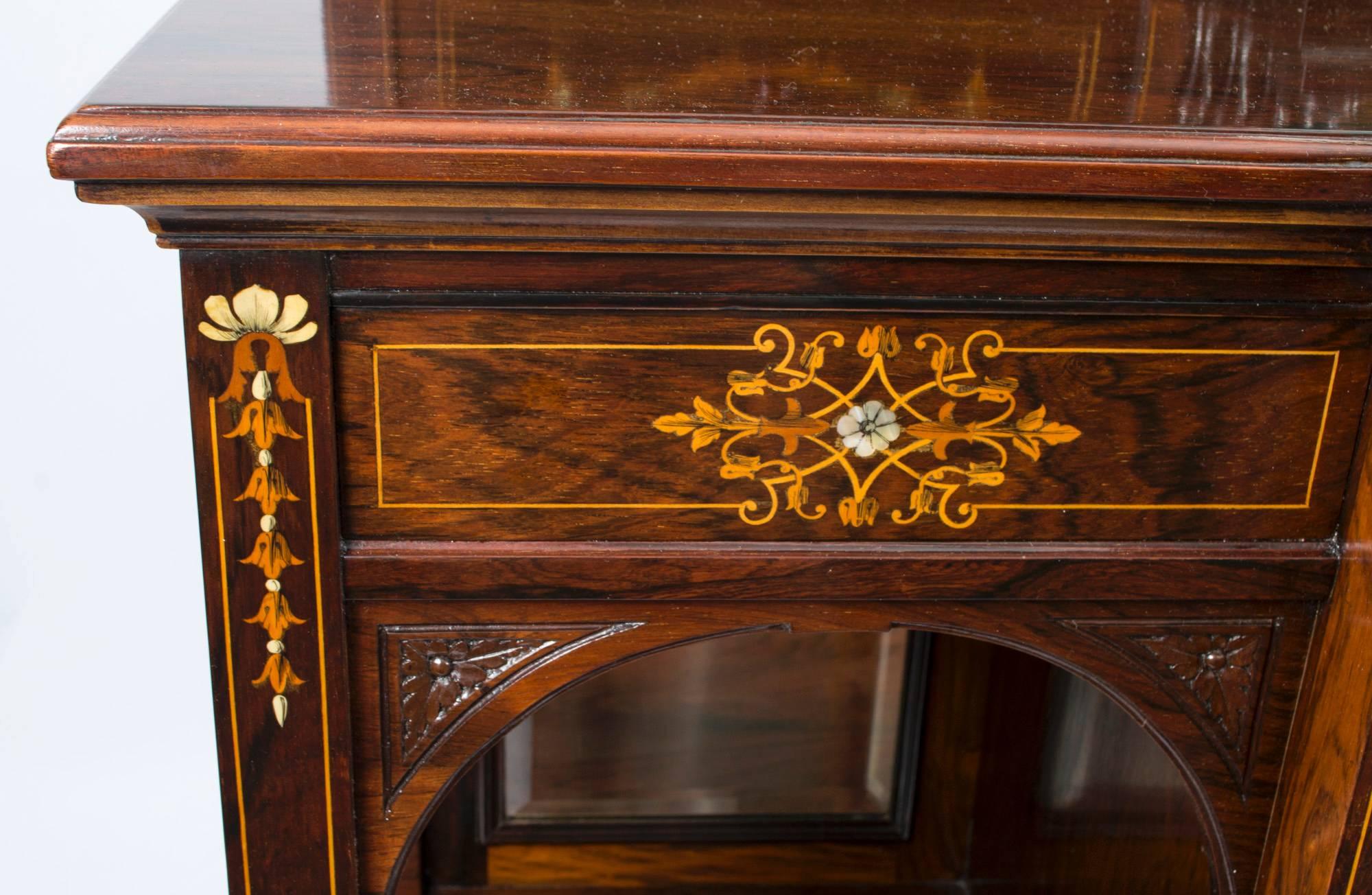 19th Century Edwardian Inlaid Rosewood Cabinet 1