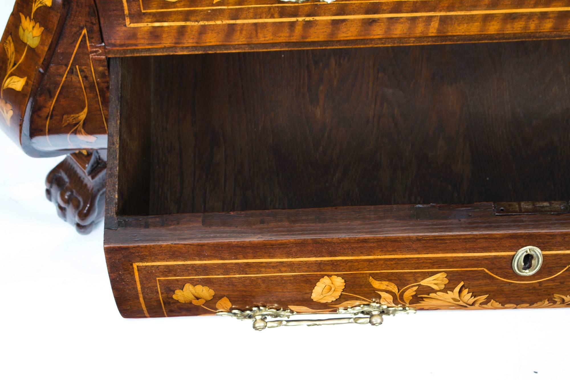 18th Century Dutch Marquetry Walnut Chest of Drawers 1