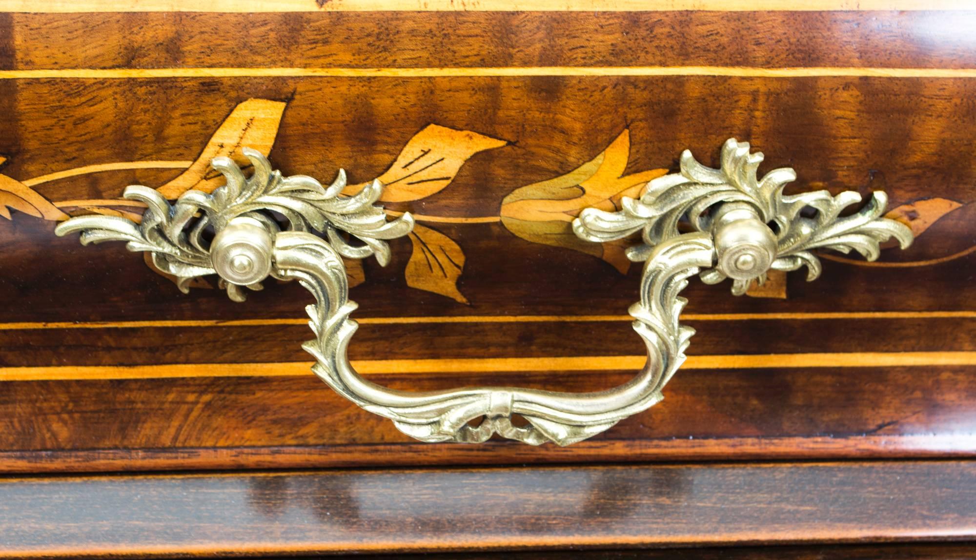 18th Century Dutch Marquetry Walnut Chest of Drawers 3