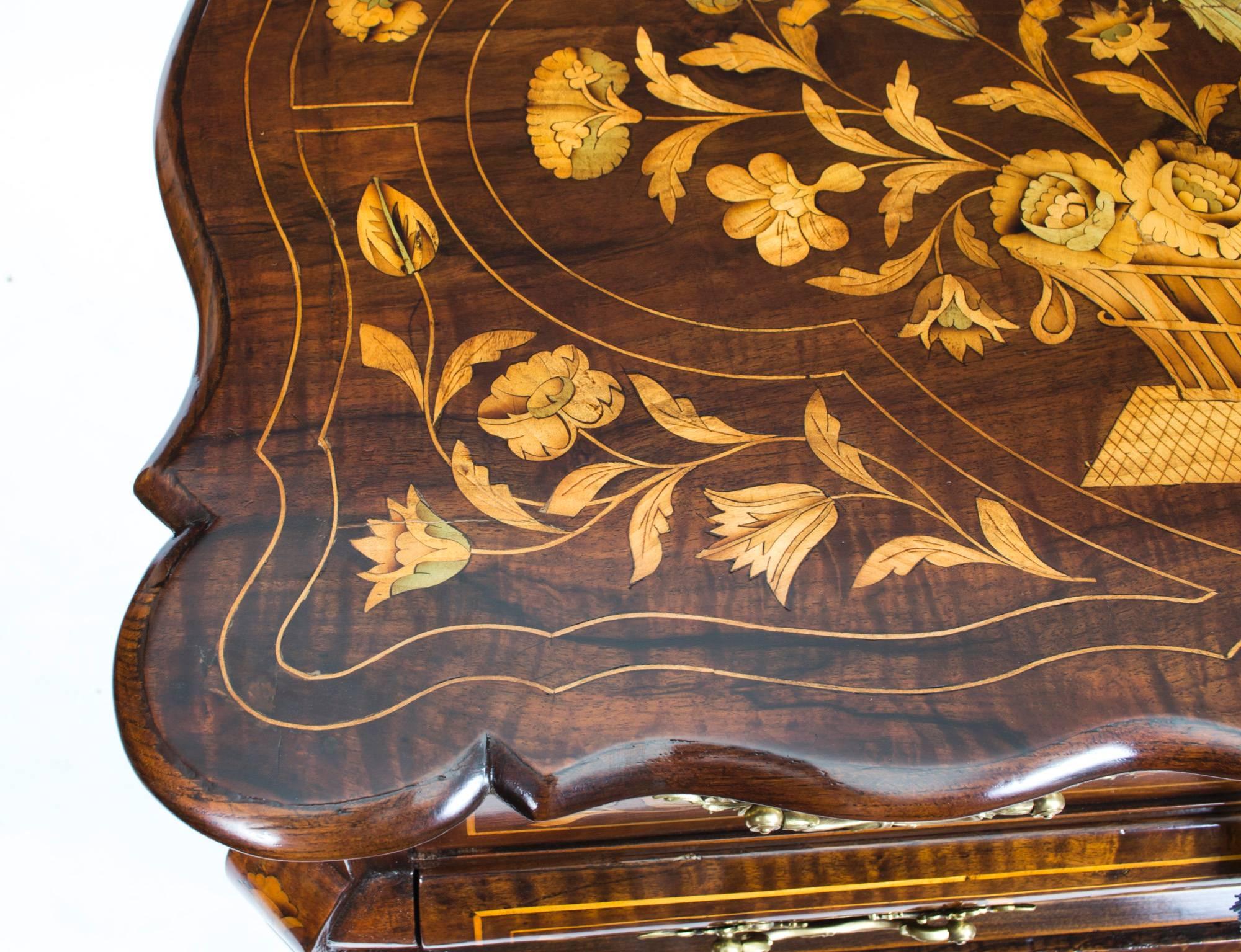 18th Century Dutch Marquetry Walnut Chest of Drawers 5