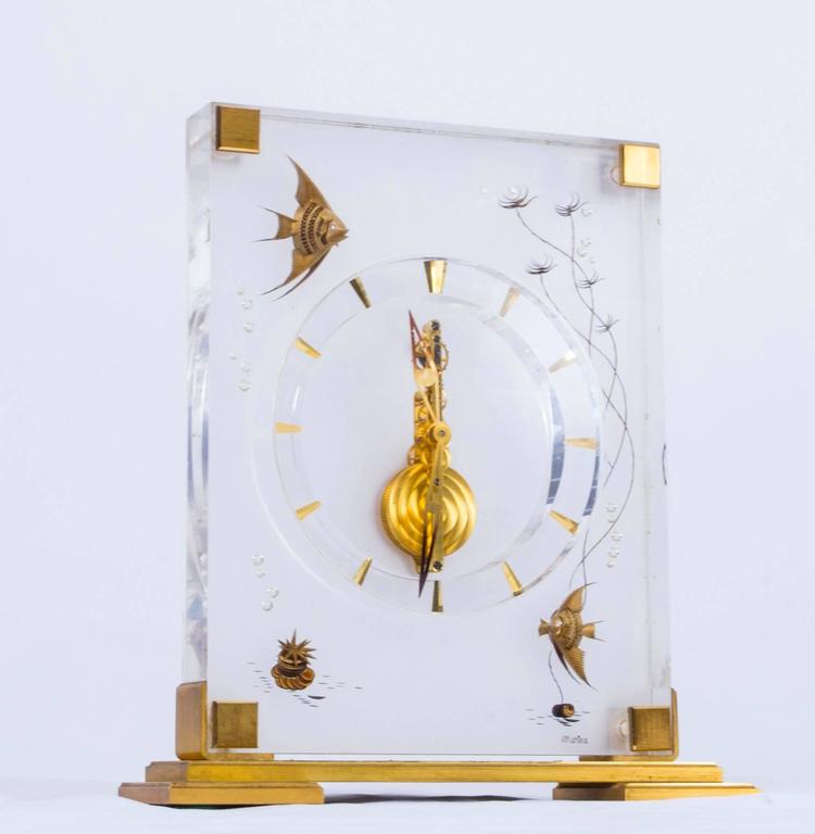 Mid20th Century Jaeger le Coultre Marina Angel Fish Desk Clock at