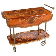 Vintage Sorrento Italian Marquetry Drinks Trolley Mid 20th Century