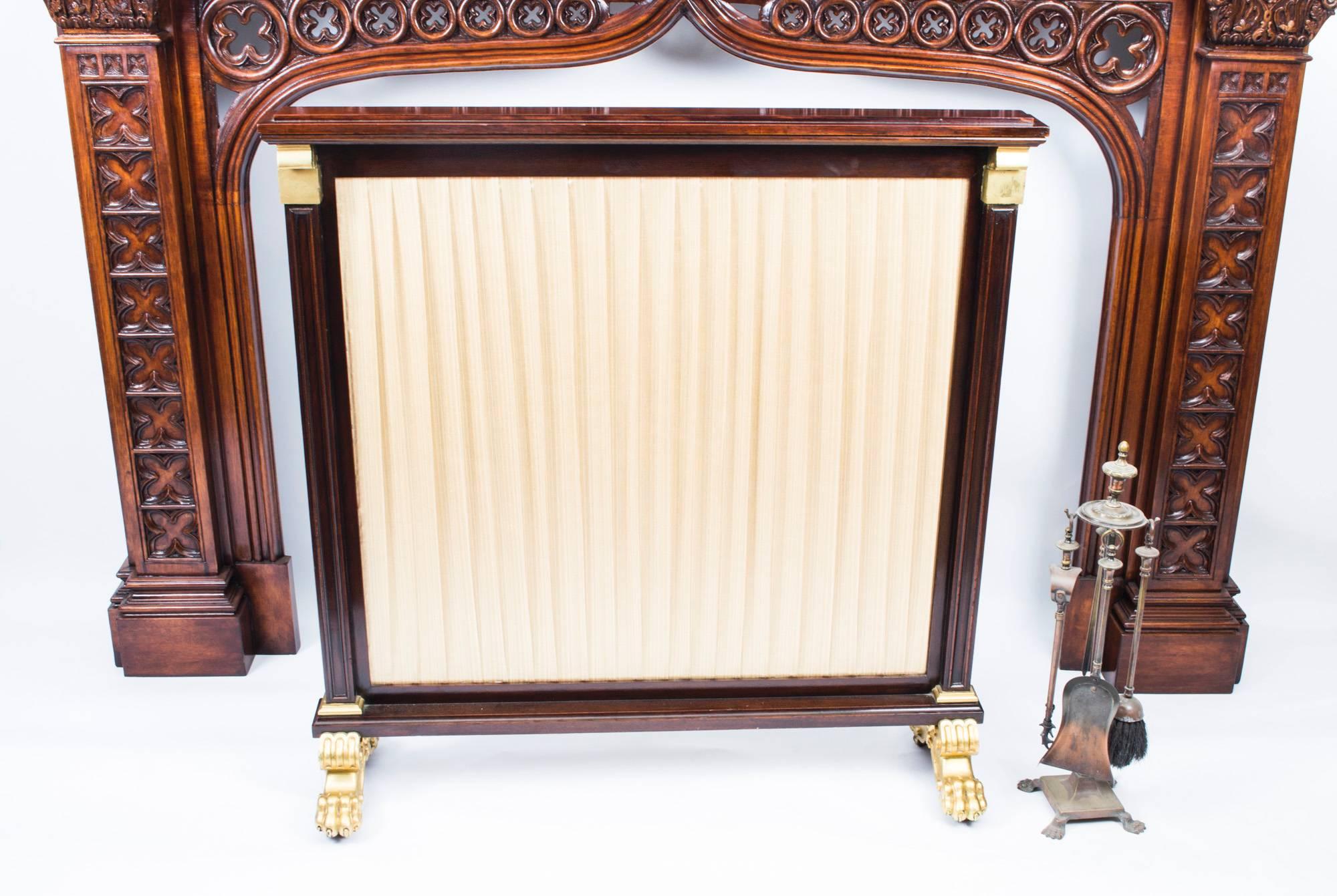 19th Century Pair of William IV Mahogany and Gilded Screens 1