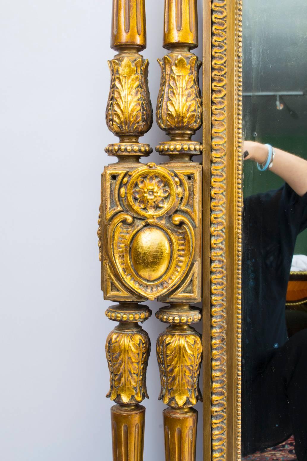 Antique Victorian Giltwood Overmantel Mirror, circa 1860 1