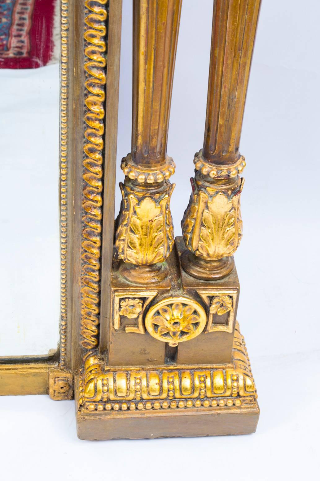 Antique Victorian Giltwood Overmantel Mirror, circa 1860 4
