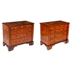 Vintage Complementary Pair of Marquetry Chests of Drawers 20th Century