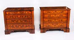 Vintage Complementary Pair of Marquetry Chests of Drawers 20th Century
