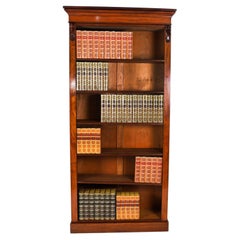 Antique Victorian Open Bookcase Adjustable Shelves 19th Century