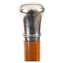 Antique English Sterling Silver Walking Stick Cane London 1913. 97cm/ 38 inches