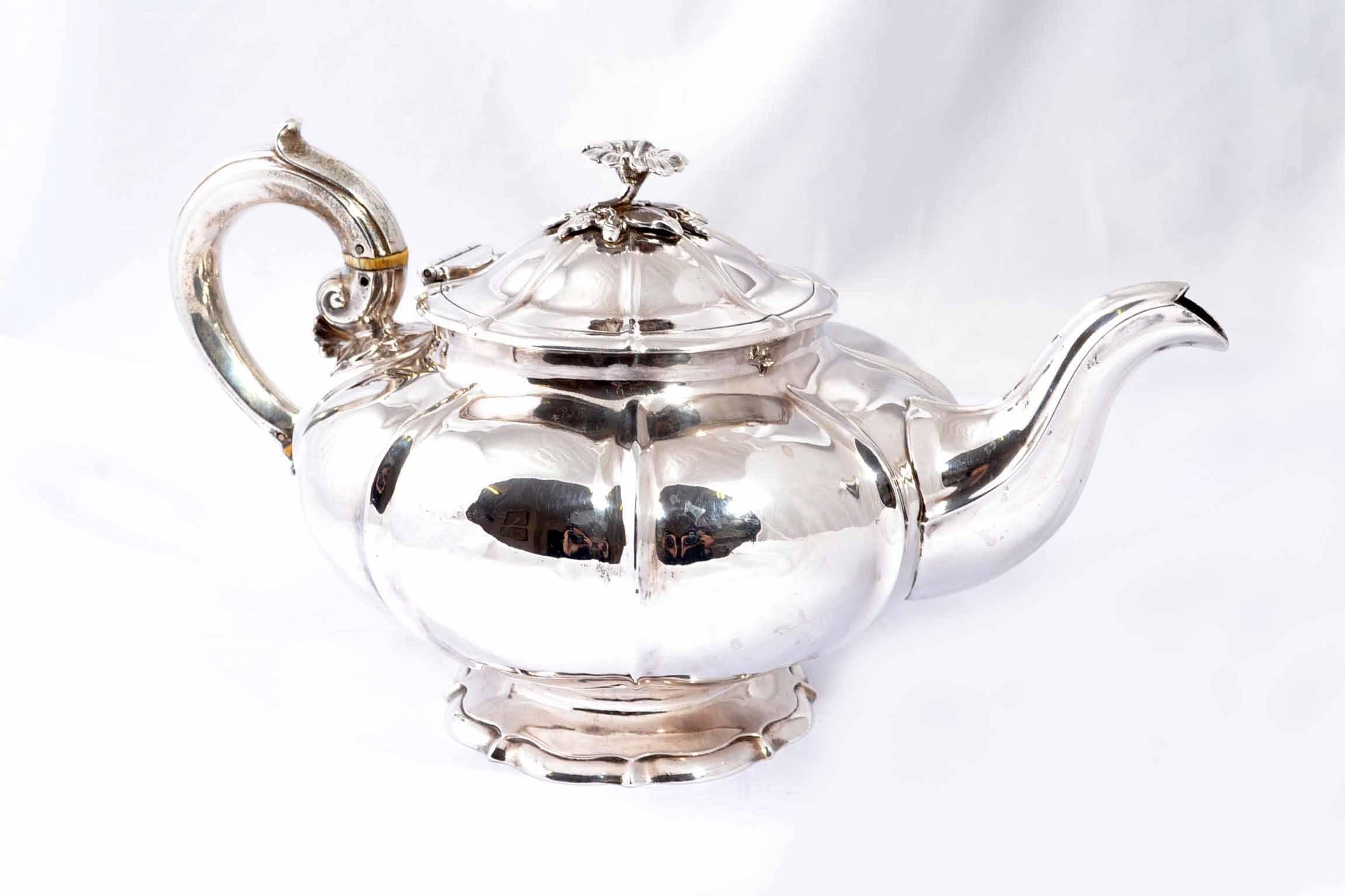 A wonderful sterling silver antique teapot with hallmarks for London 1832 and the makers mark of Charles Gordon. It is beautifully made and there is no mistaking its unique quality and elegant design, which is sure to make it a treasured piece by
