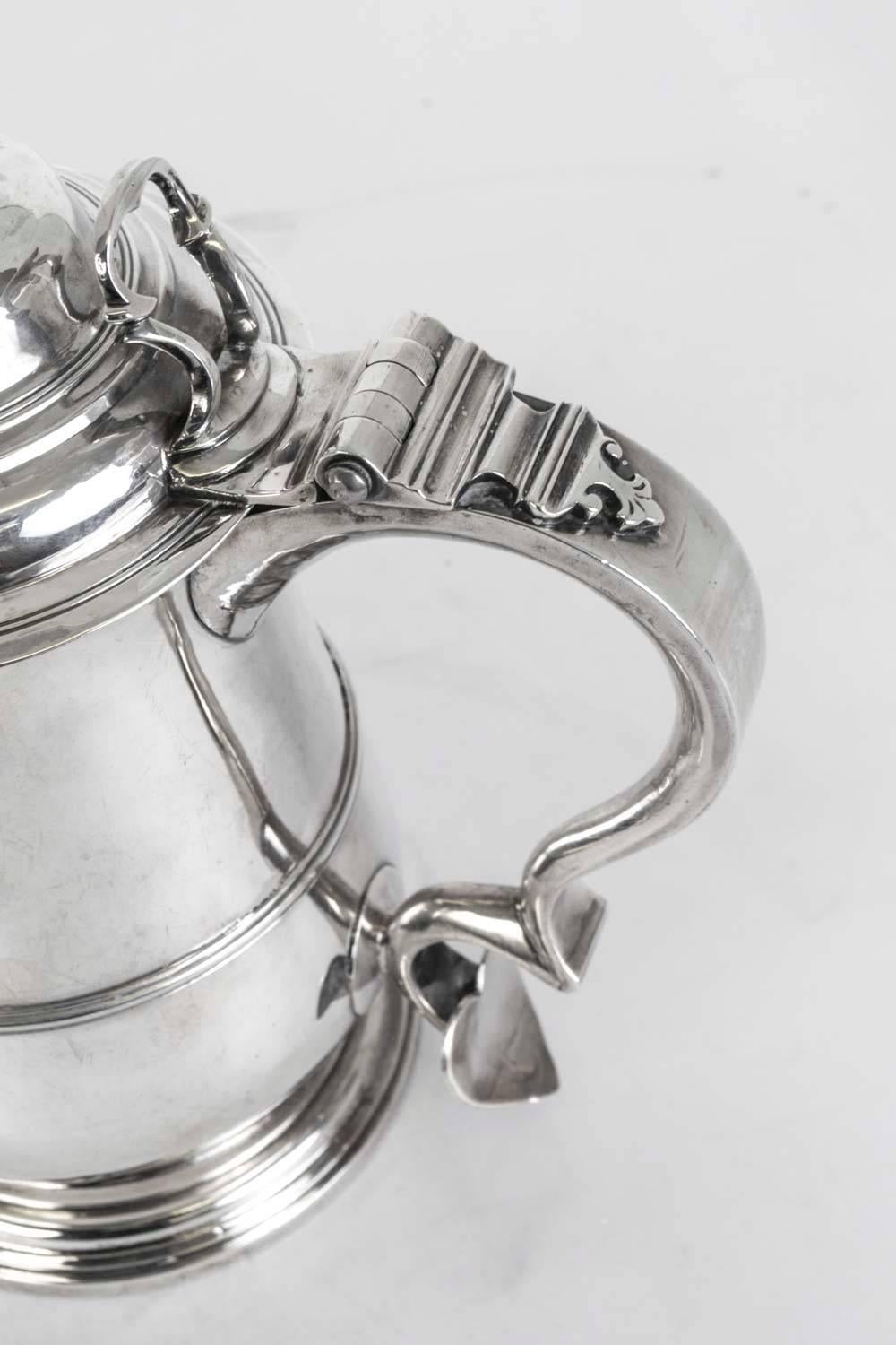 Antique English George III Silver Tankard, 1762 2