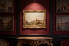 Antique Oil on Canvas Painting Venice by Alfred Pollentine 19th Century