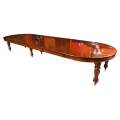Antique 15ft George III Cuban Flame Mahogany Extending Dining Table Circa 1810