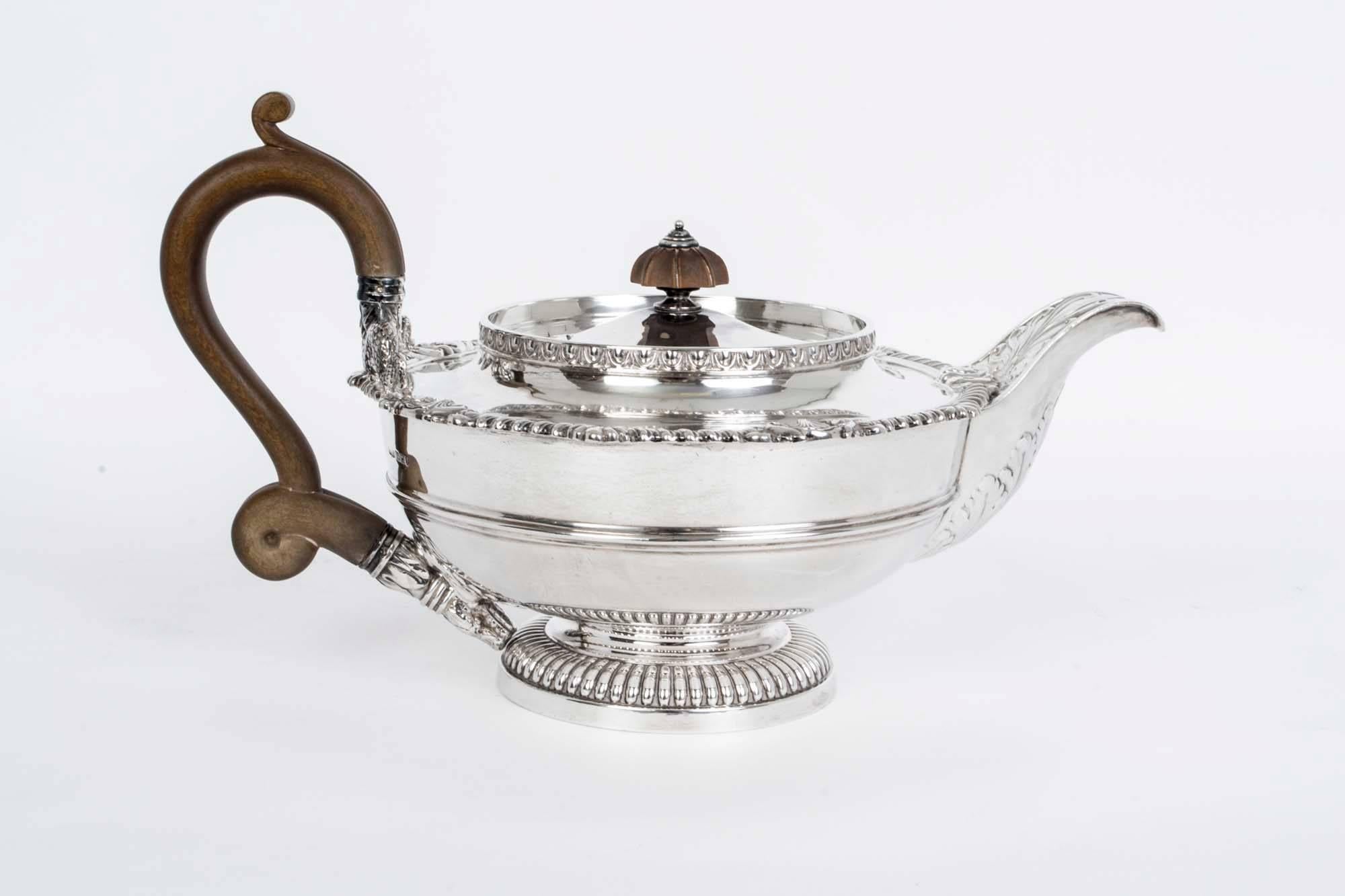Antique Silver Tea Coffee Set of Five Paul Storr Style, 1917 1