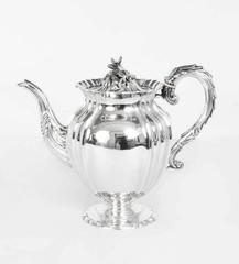 Antique English George III Silver Coffee Pot, 1827