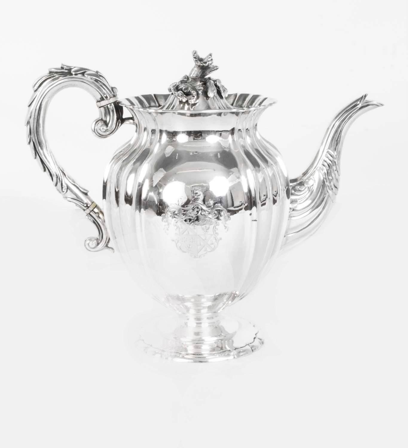 Antique English George III Silver Coffee Pot, 1827 6