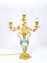 Antique Pair of Sèvres Porcelain Ormolu Candelabra, circa 1900