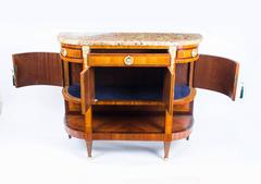 19th Century French Marquetry Sideboard Marble Top