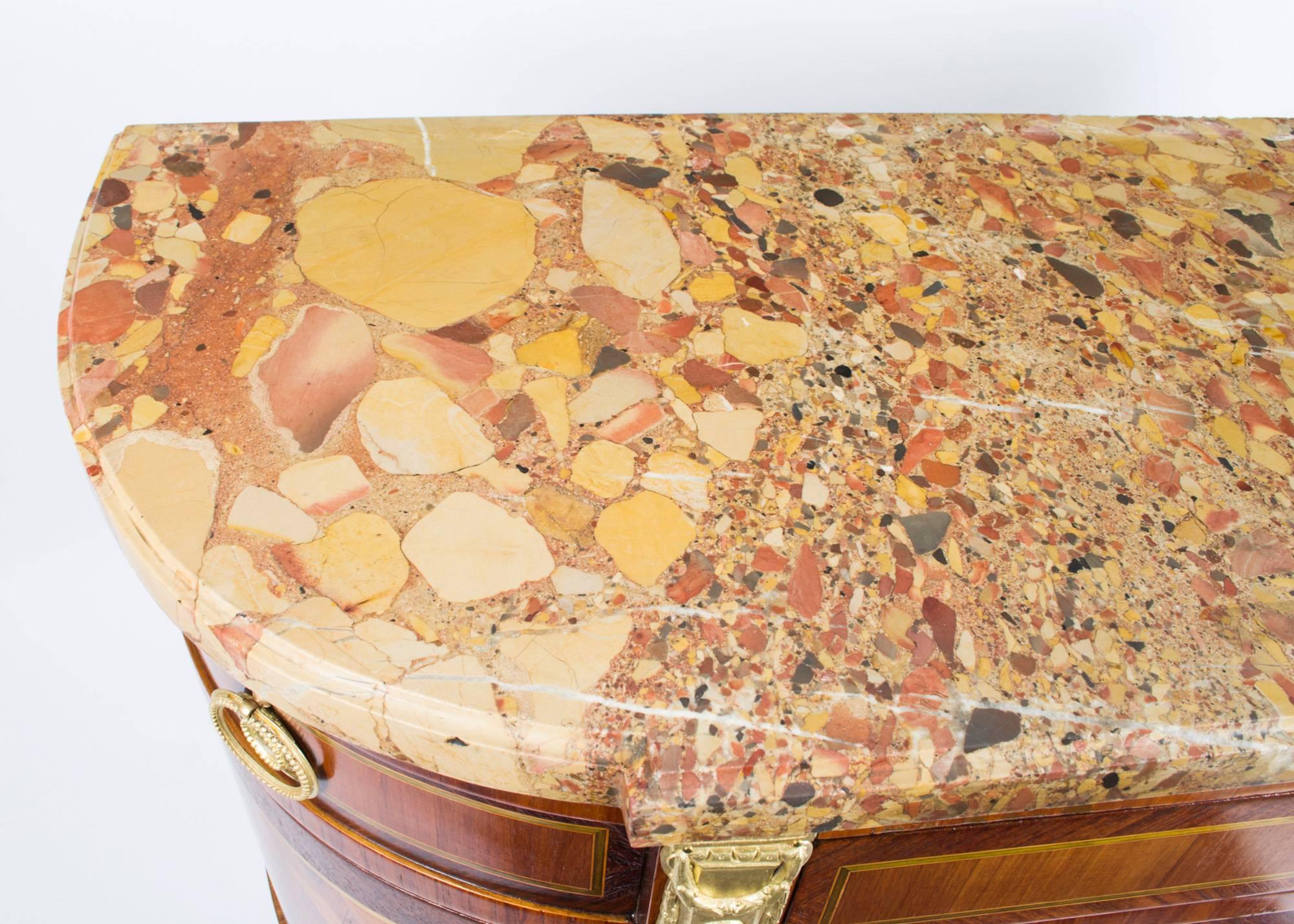 19th Century French Marquetry Sideboard Marble Top In Excellent Condition In London, GB