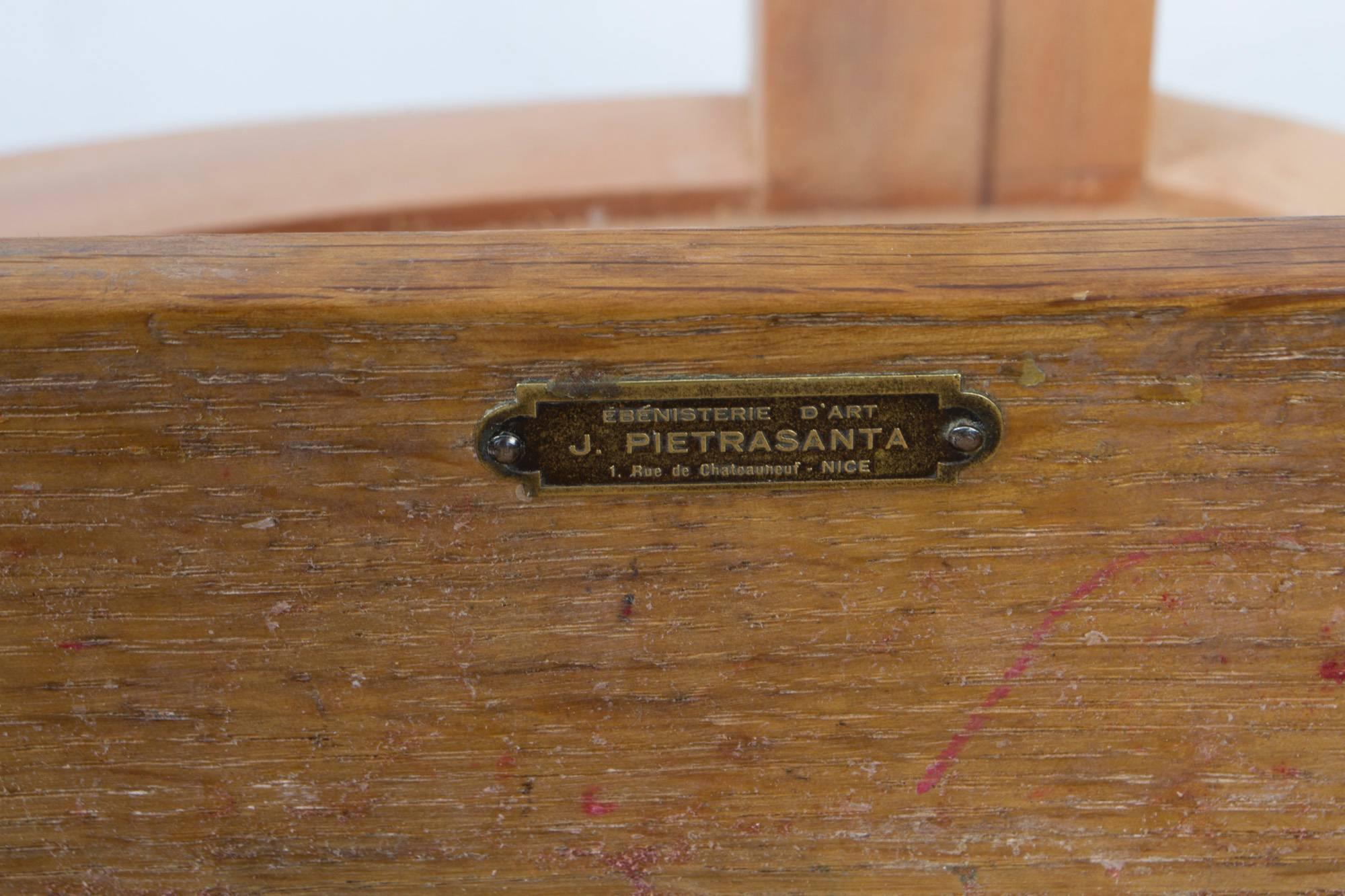 Antique French Pollard Oak Writing Table Desk, circa 1850 2