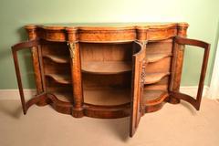 Antique Victorian Burr Walnut Serpentine Credenza, circa 1860