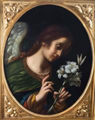 Tableau ancien Ange de l'Annonciation Carlo Dolci