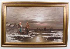 Antique Pair of 'Sea View of Britanny' L Biro C1920