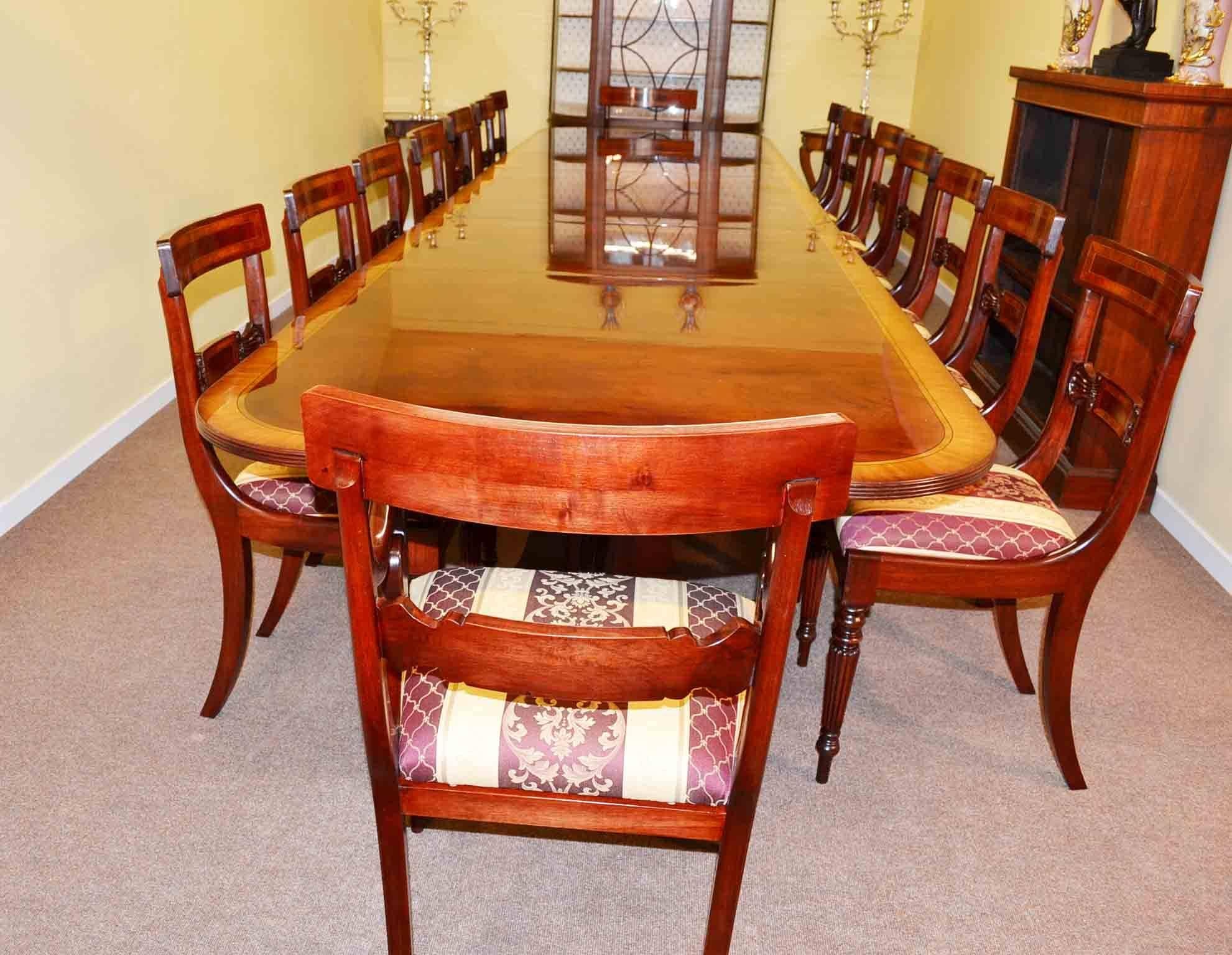 Regency Dining Table and 16 Chairs Flame Mahogany 1